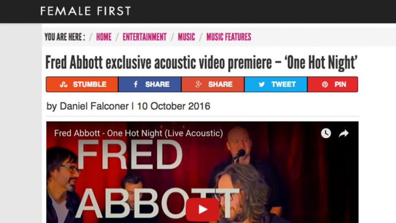 Fred Abbott’s new video is premiering now on Female First
