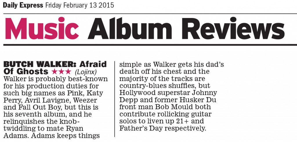 Butch Walker Scot Daily Express review by David Esson