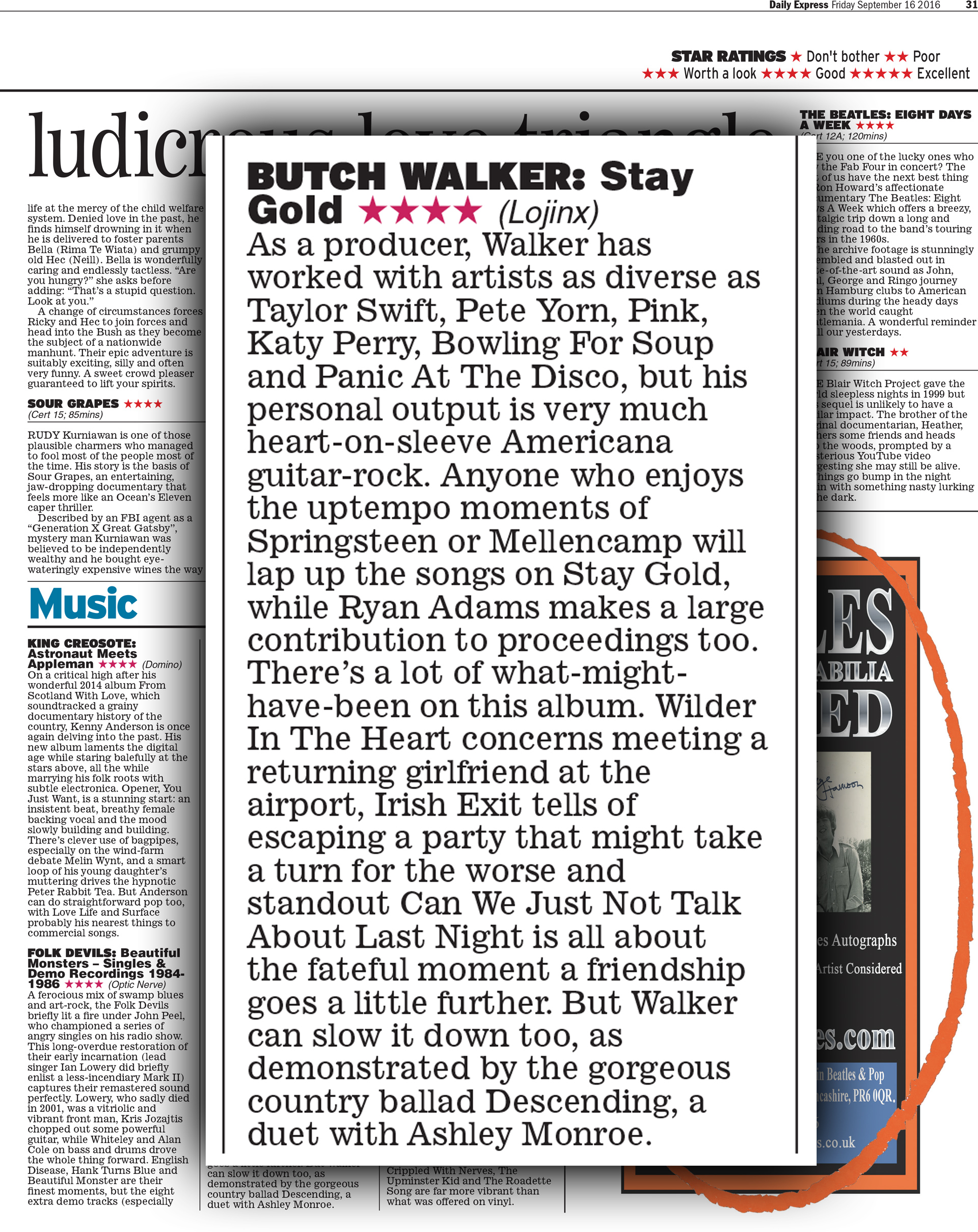 Butch Walker Daily Express Review (Lojinx)