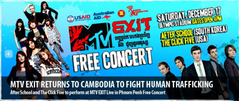 The Click Five headline the Olympic Stadium in Phnom Penh for MTV Exit