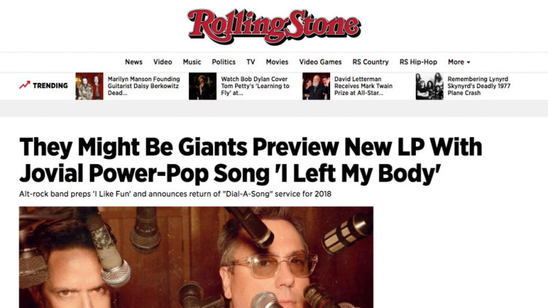 Rolling Stone premieres new They Might Be Giants