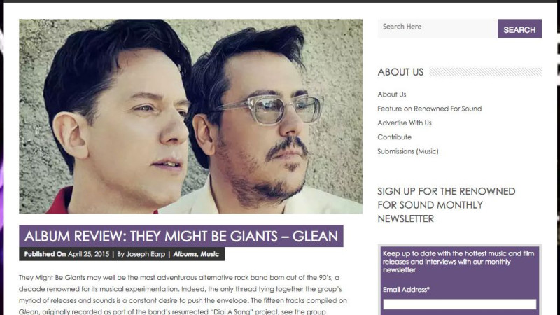 Review: They Might Be Giants in Renowned for Sound