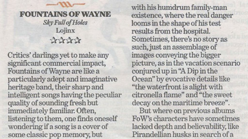 Fountains Of Wayne review in The Independent